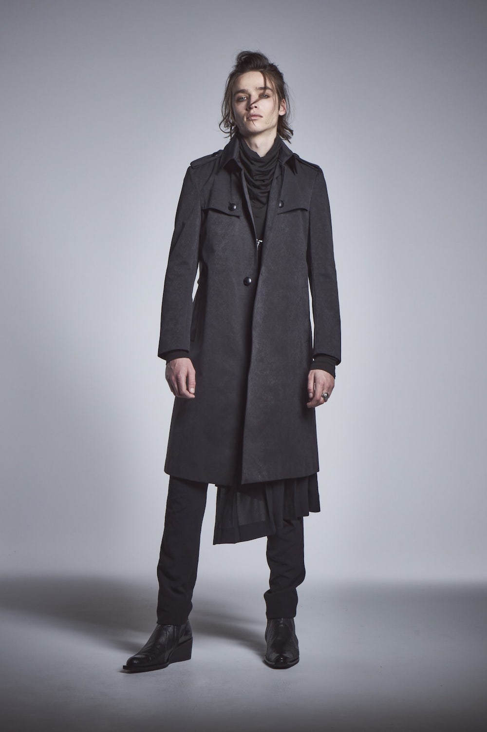 Single Trench Coat Black