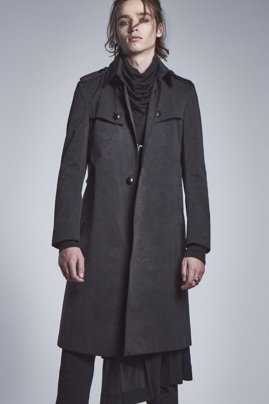 Single Trench Coat Black