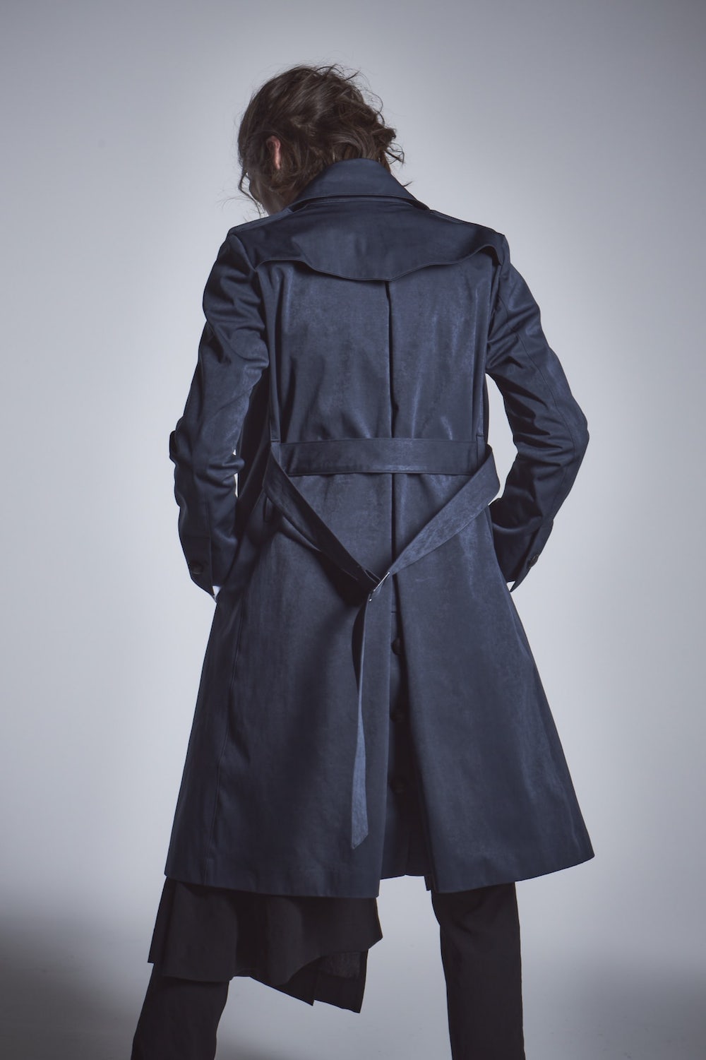 Single Trench Coat Navy