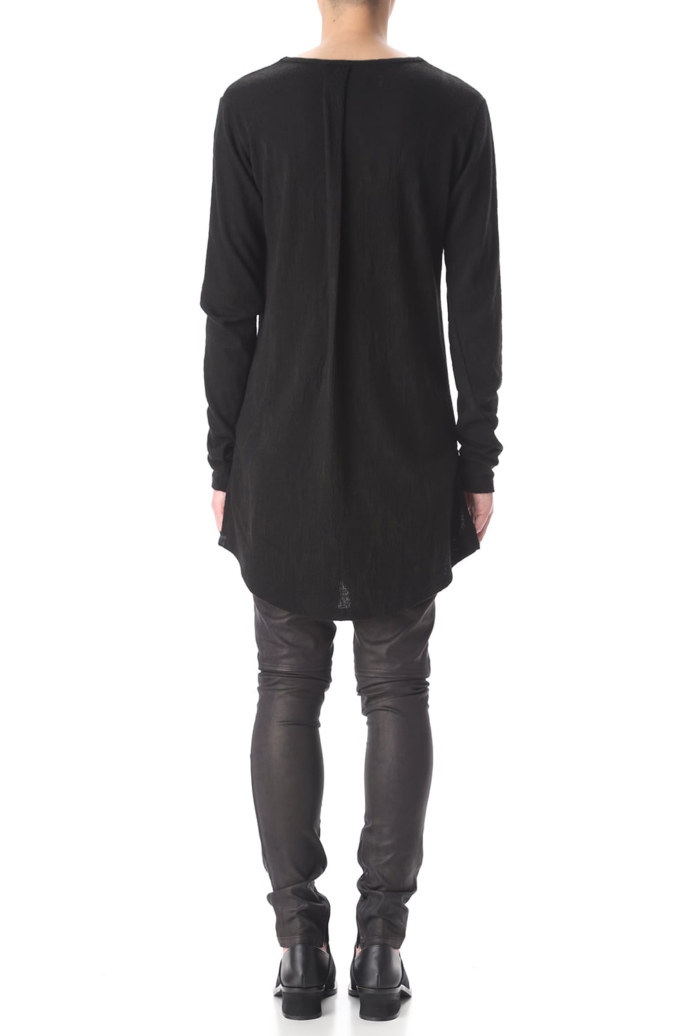 フリル Vネック Tシャツ ブラック