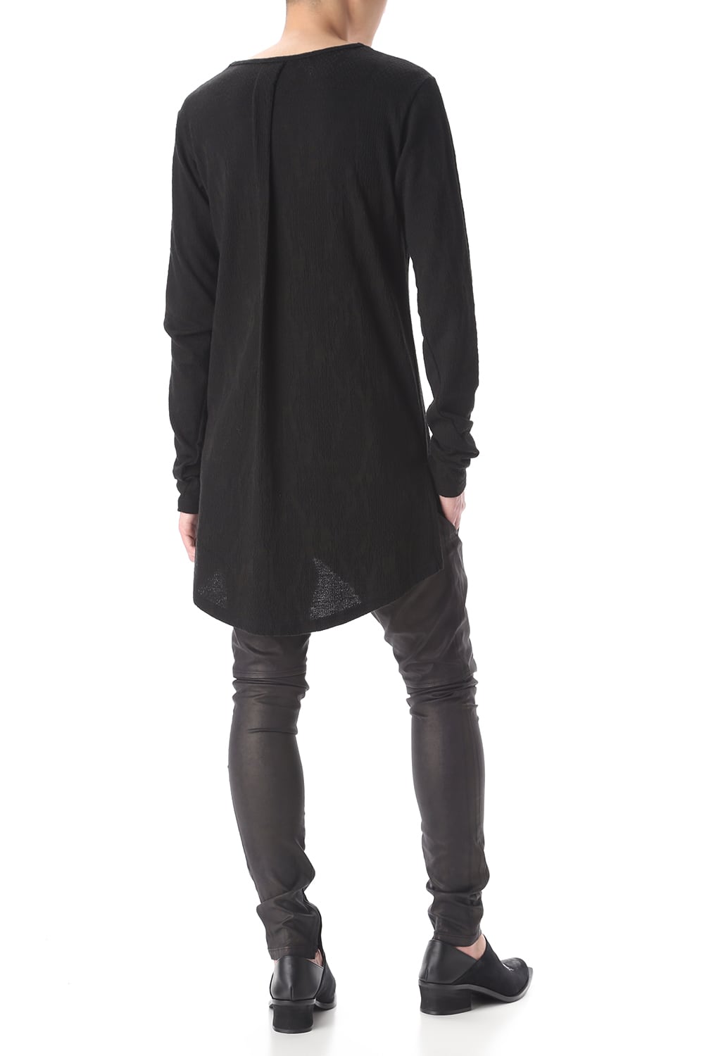 フリル Vネック Tシャツ ブラック