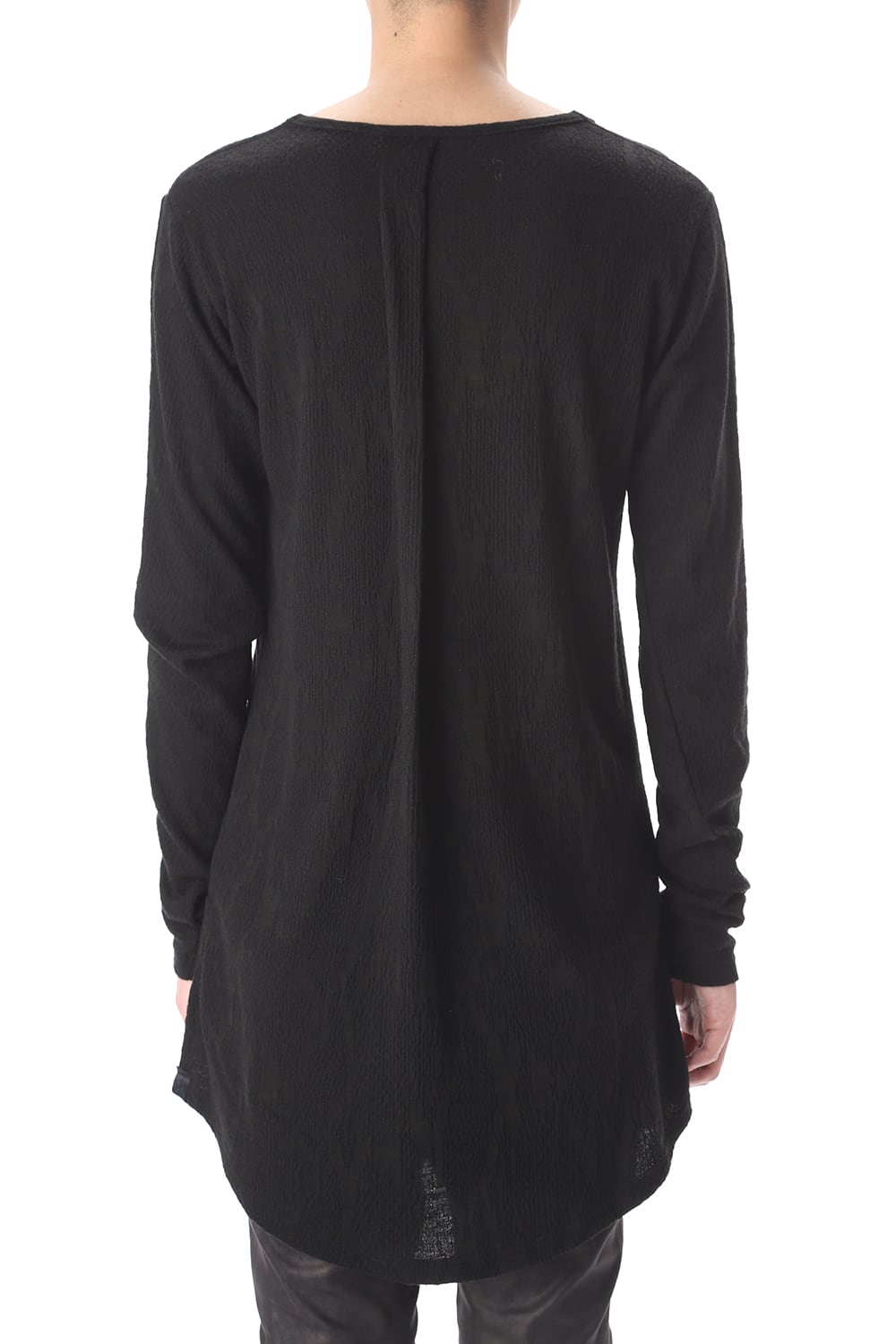 フリル Vネック Tシャツ ブラック