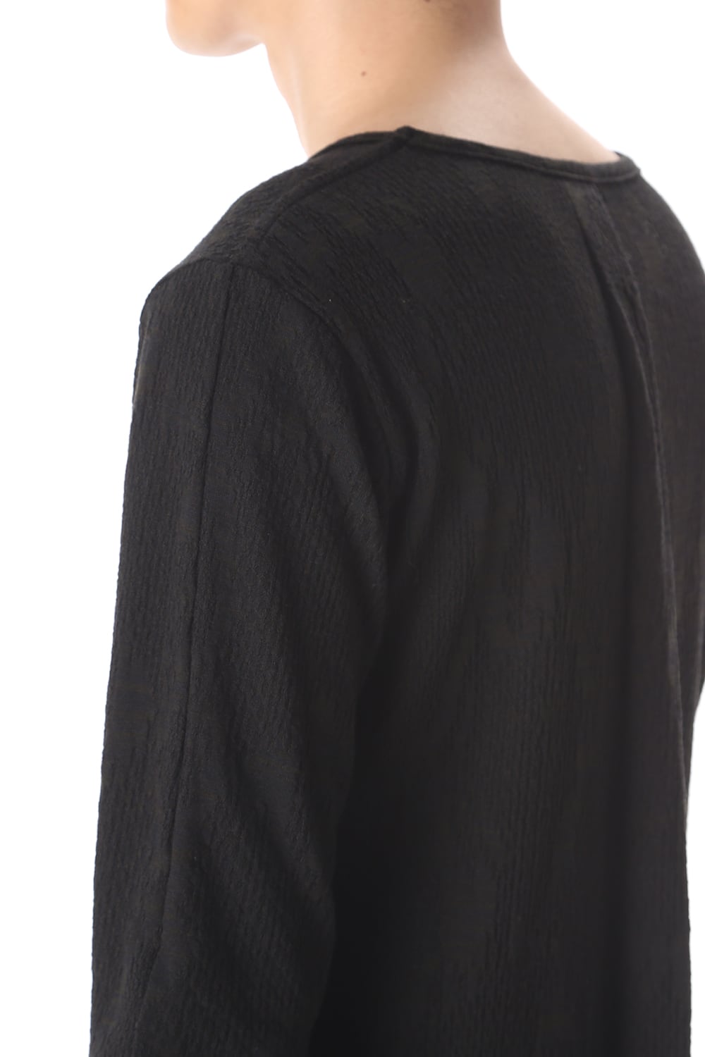 フリル Vネック Tシャツ ブラック