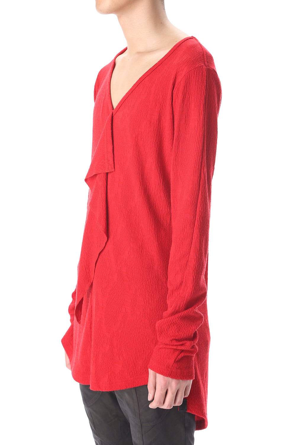 Frill Vneck T-Shirts Red