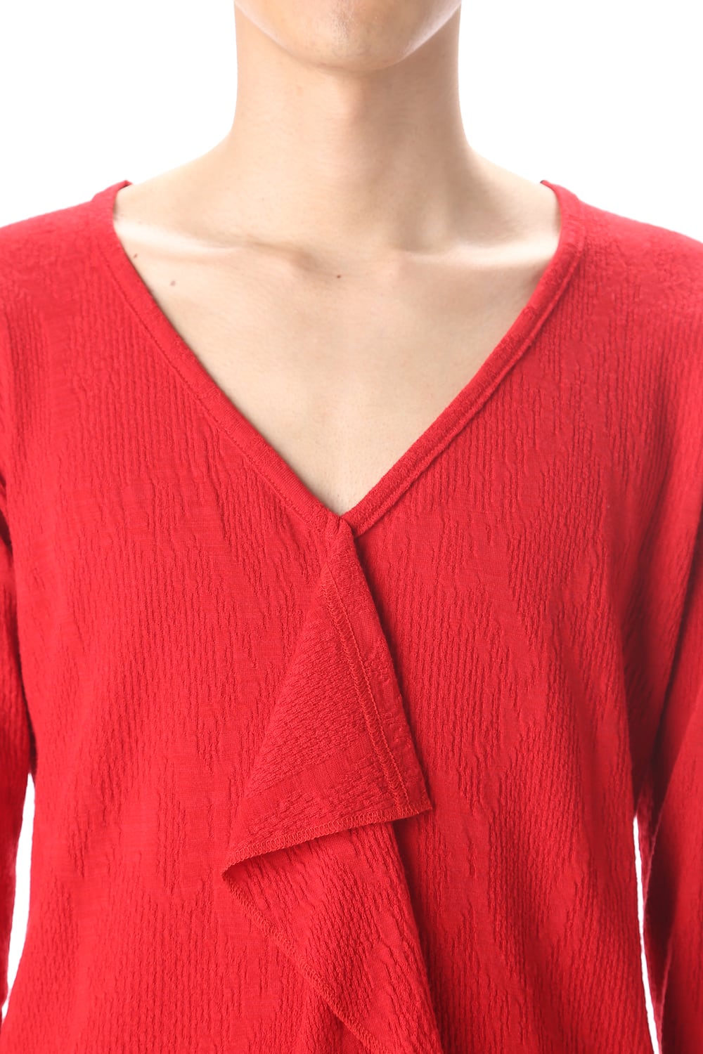 Frill Vneck T-Shirts Red