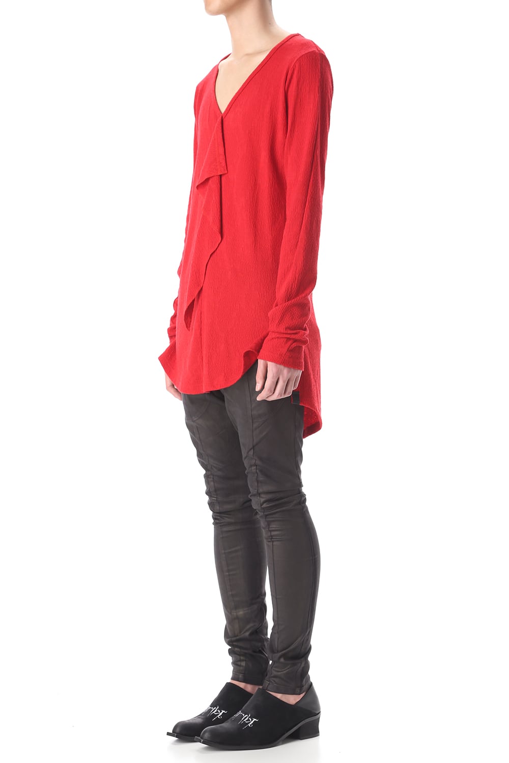 Frill Vneck T-Shirts Red