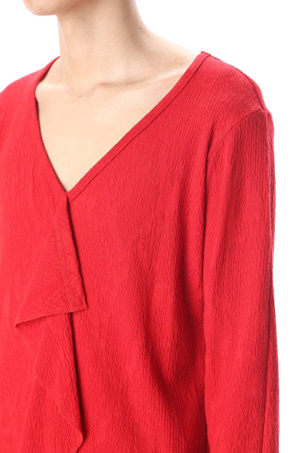 Frill Vneck T-Shirts Red