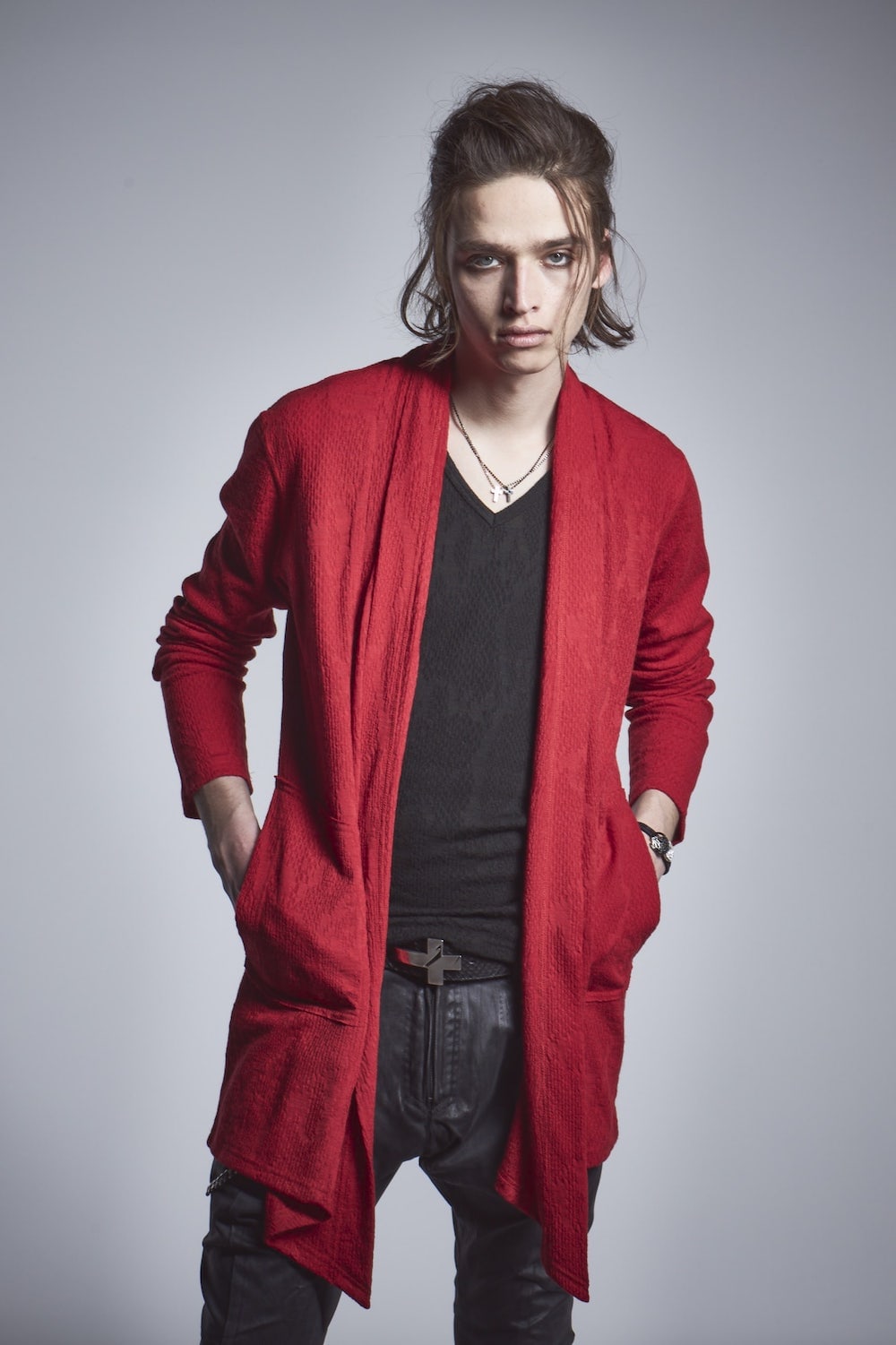 Shawl Cardigan Red