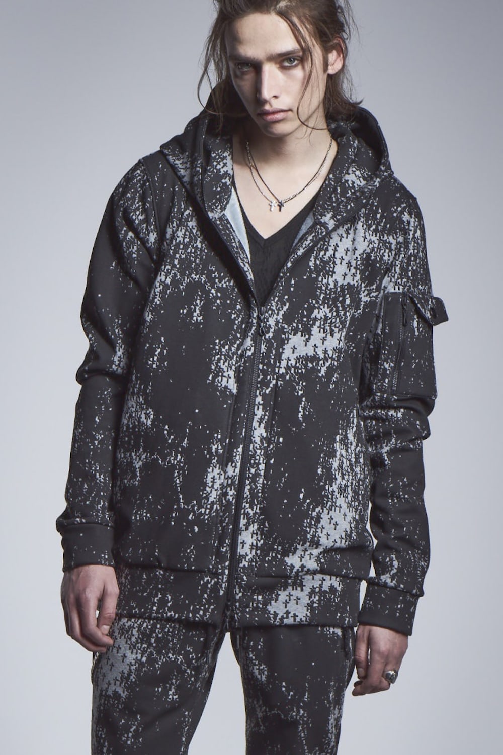 Hoodie Gray × Black