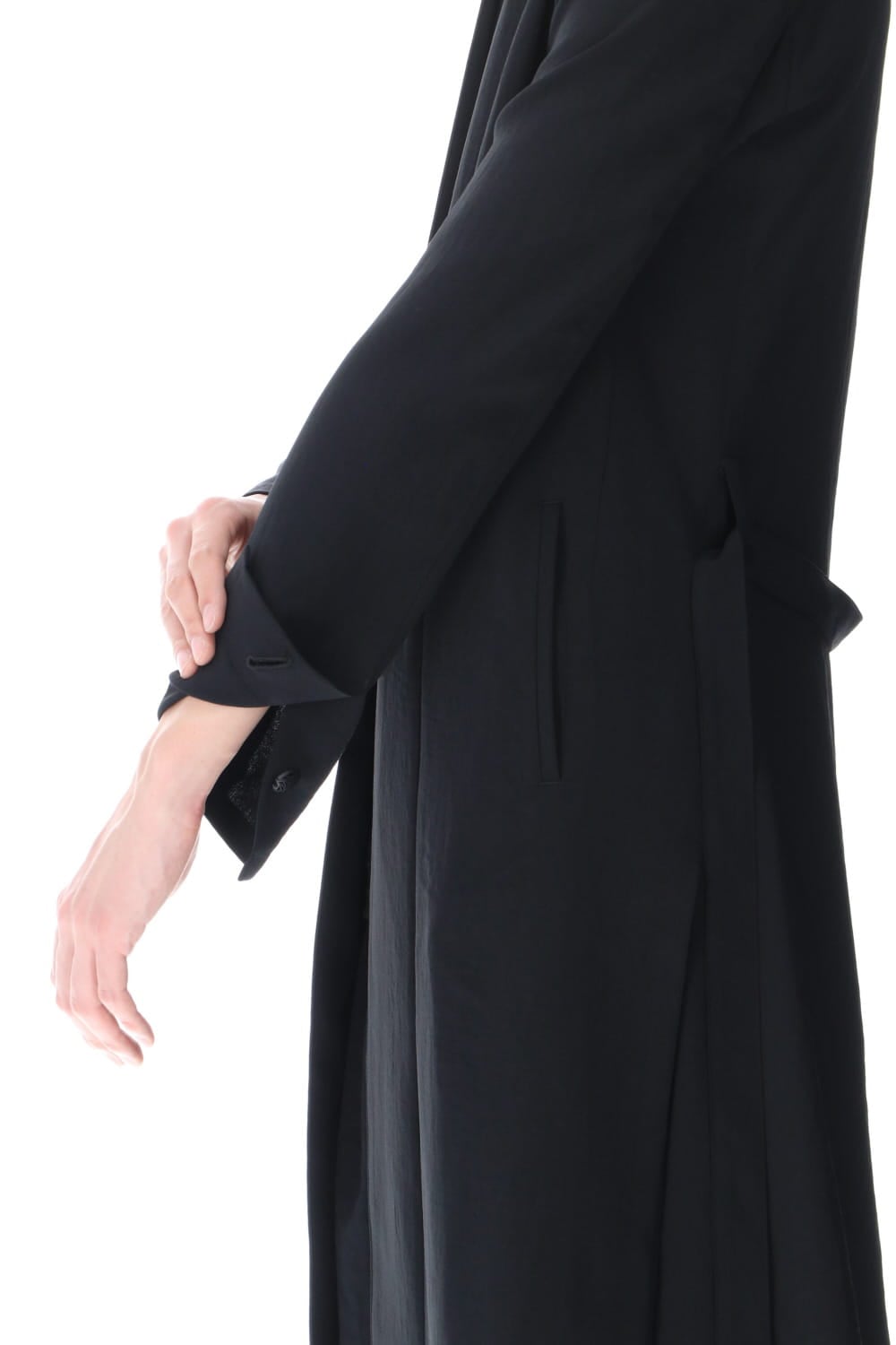 No Collar Flare Jacket Black