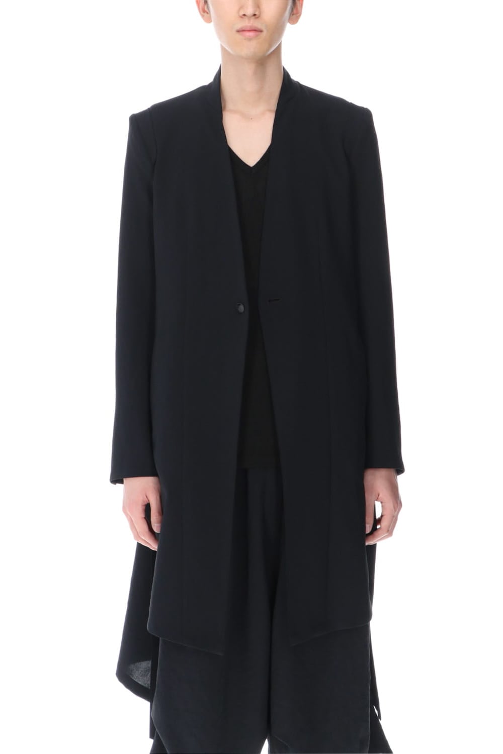 No Collar Flare Jacket Black