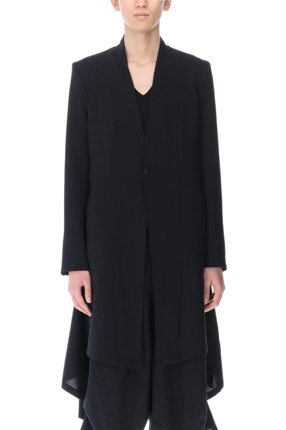 No Collar Flare Jacket Black