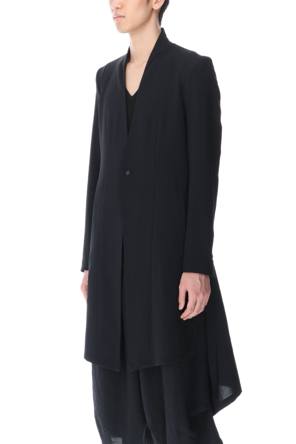 No Collar Flare Jacket Black