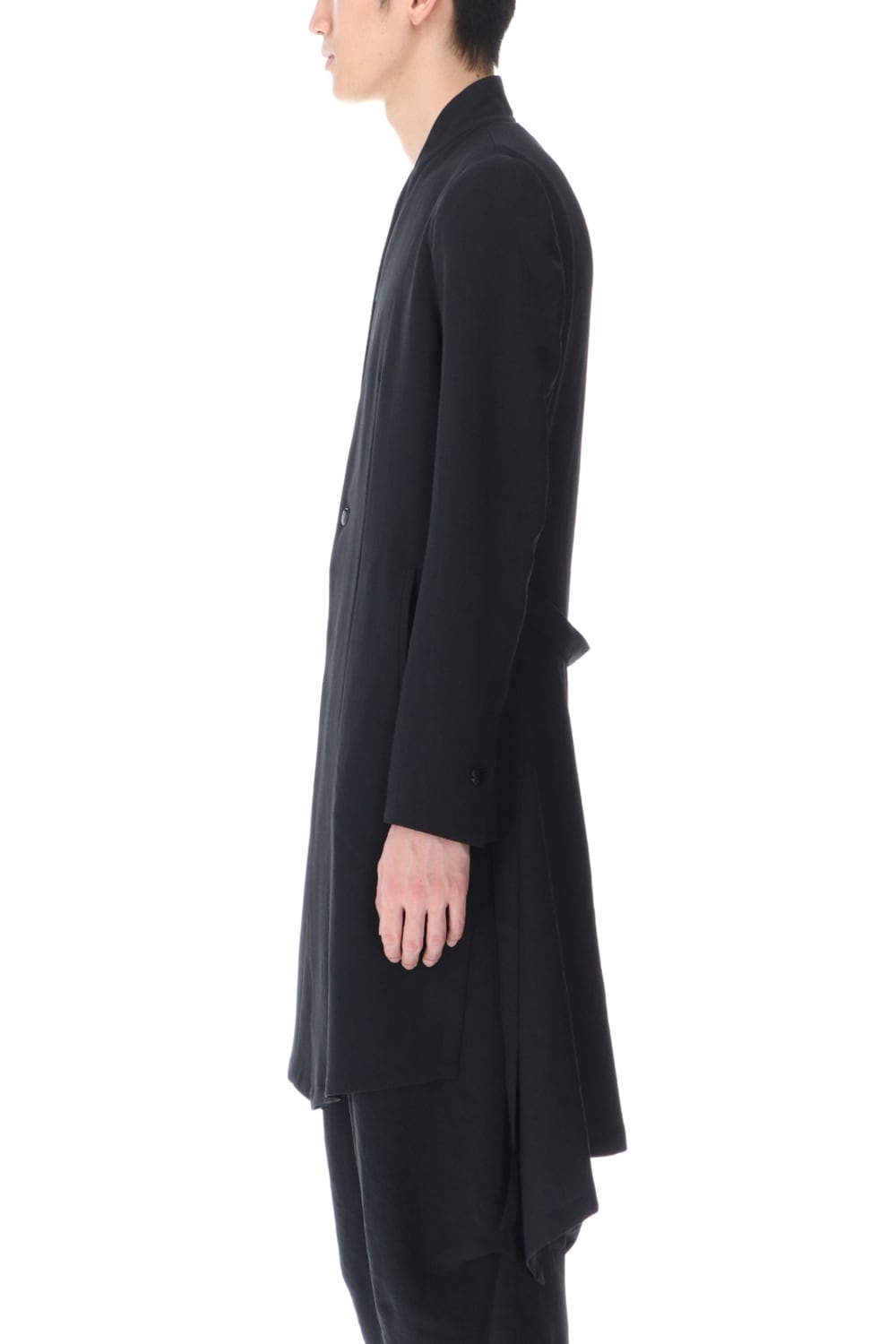 No Collar Flare Jacket Black