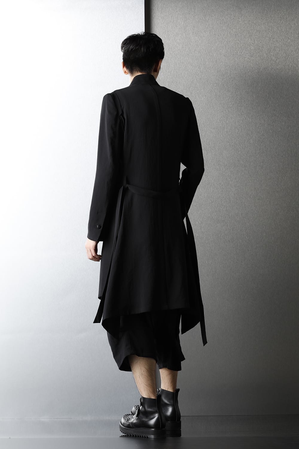 No Collar Flare Jacket Black