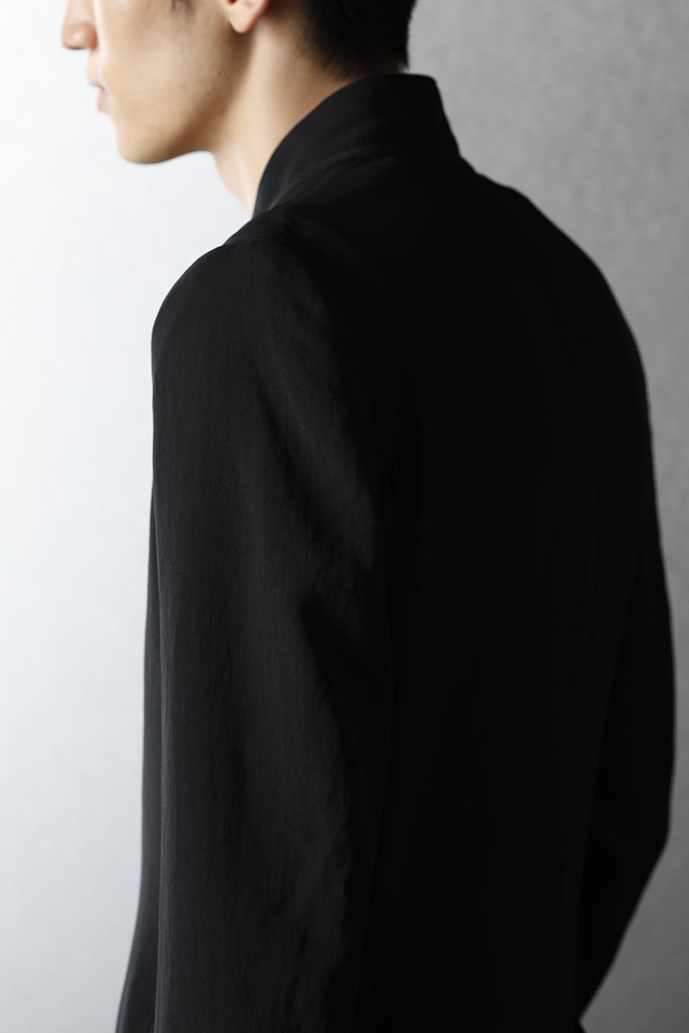No Collar Flare Jacket Black