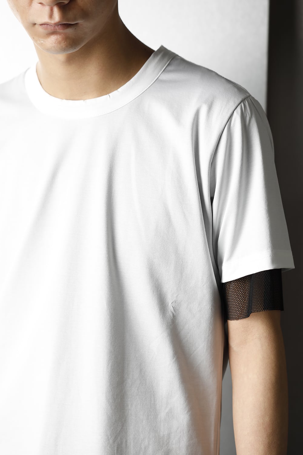 Layerd Asymme T-Shirts White×Black