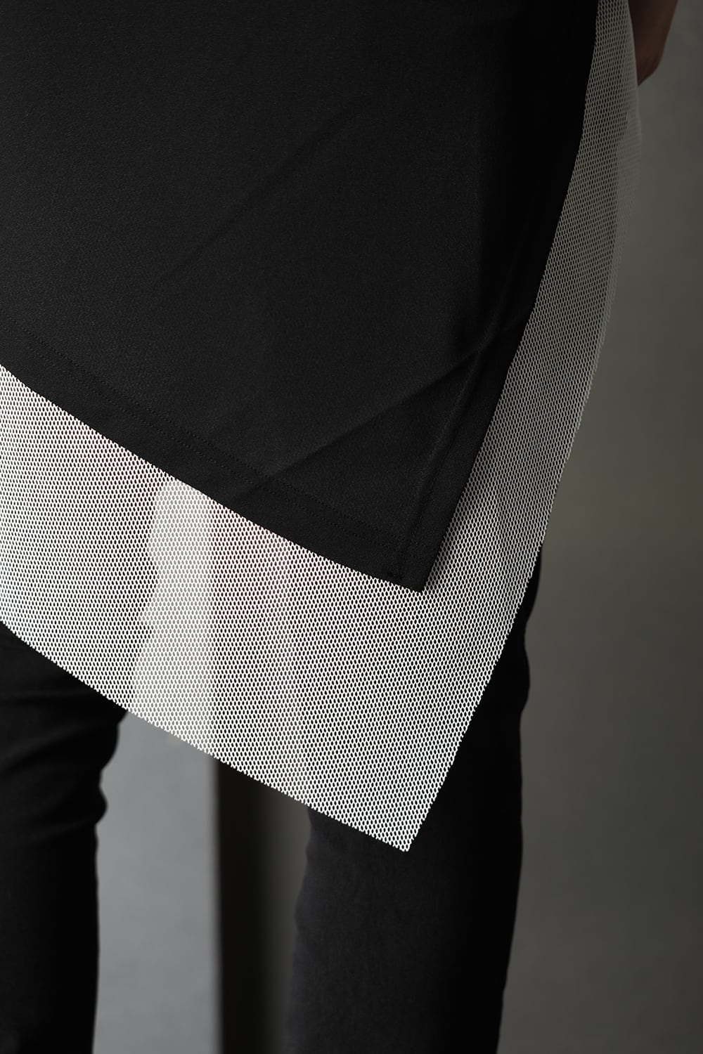 Layerd Asymme T-Shirts Black×White