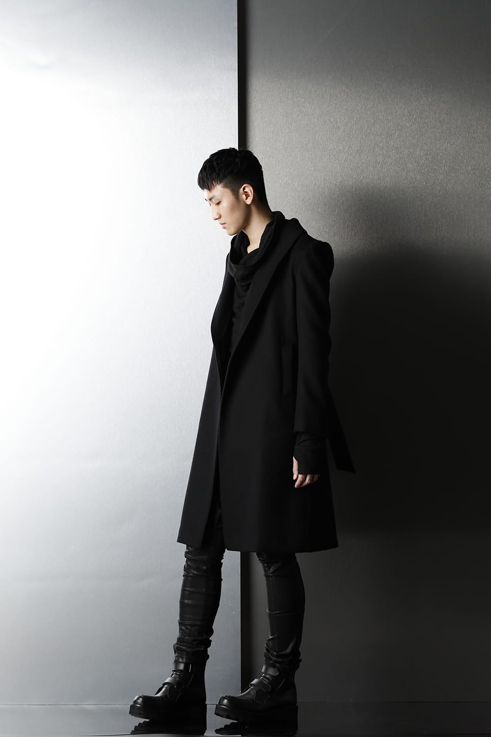 Shawl Collar Coat Black