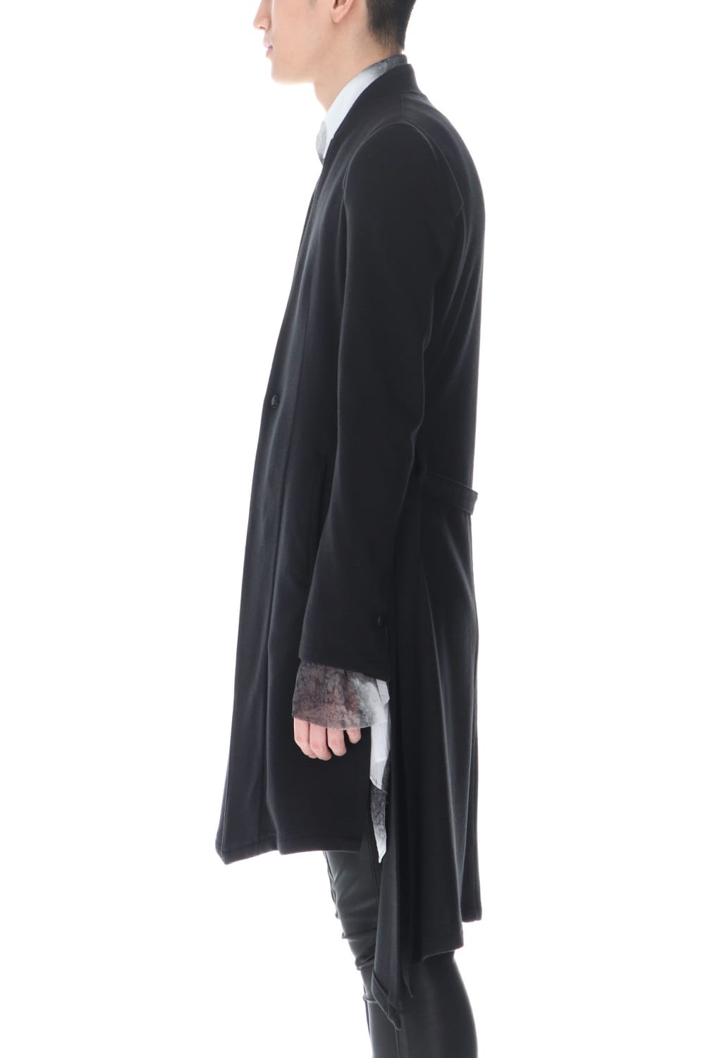 No Collar Flare Jacket Black