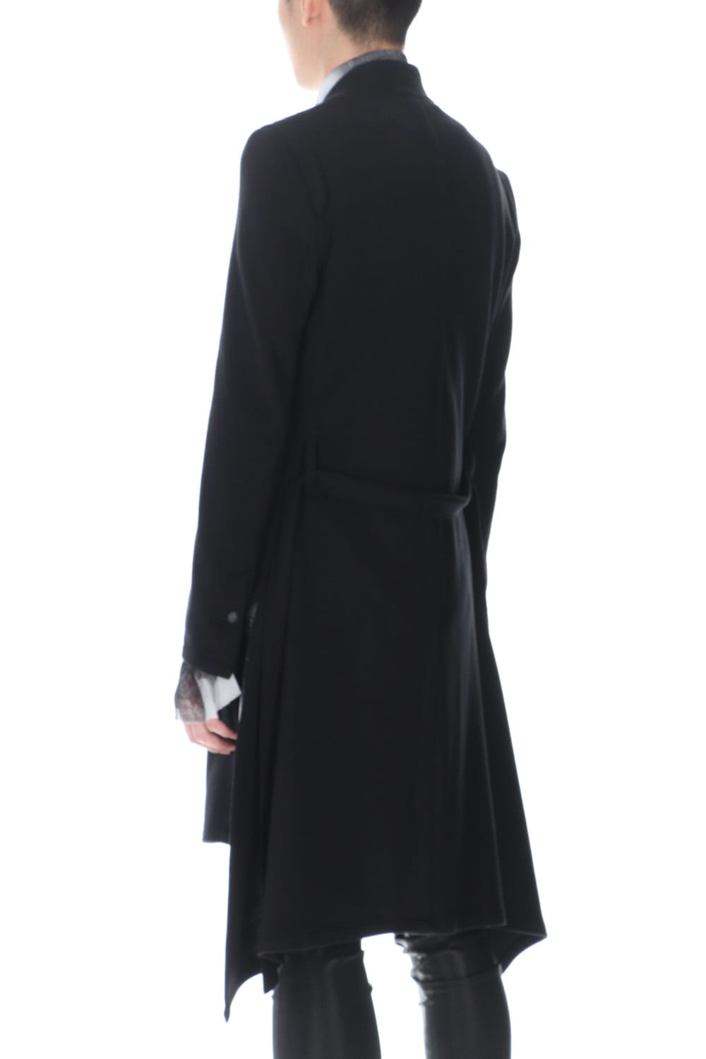 No Collar Flare Jacket Black