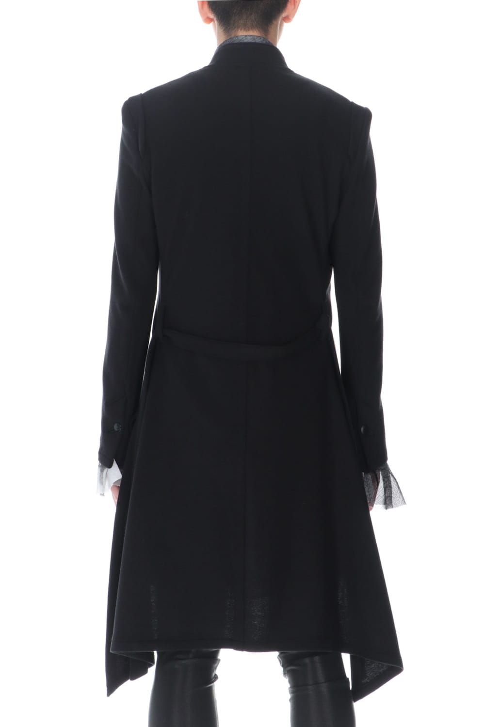 No Collar Flare Jacket Black