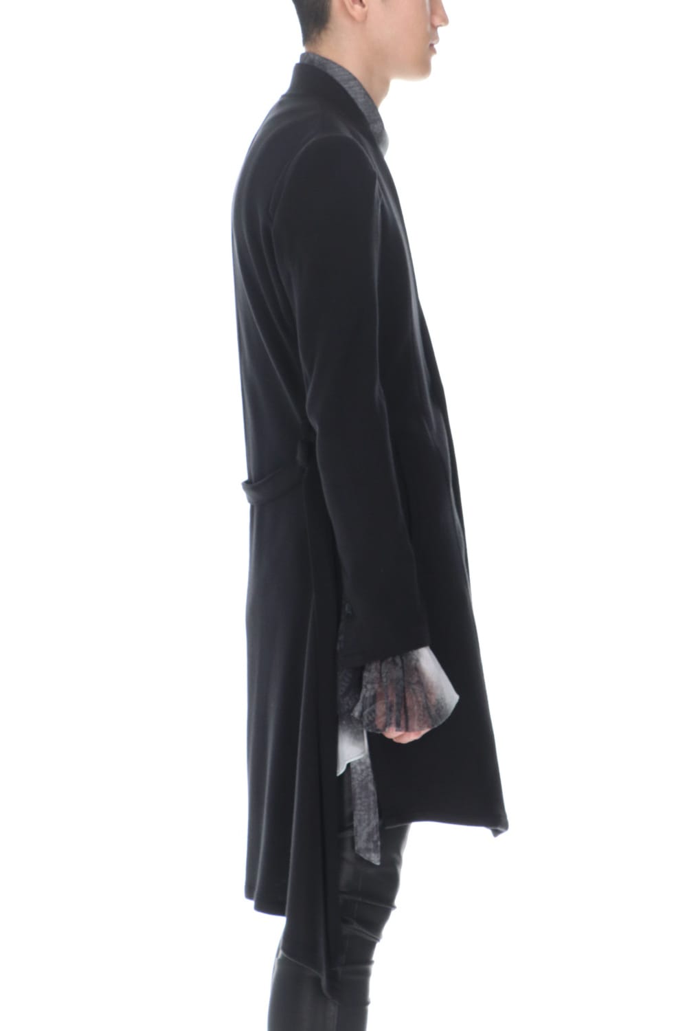 No Collar Flare Jacket Black