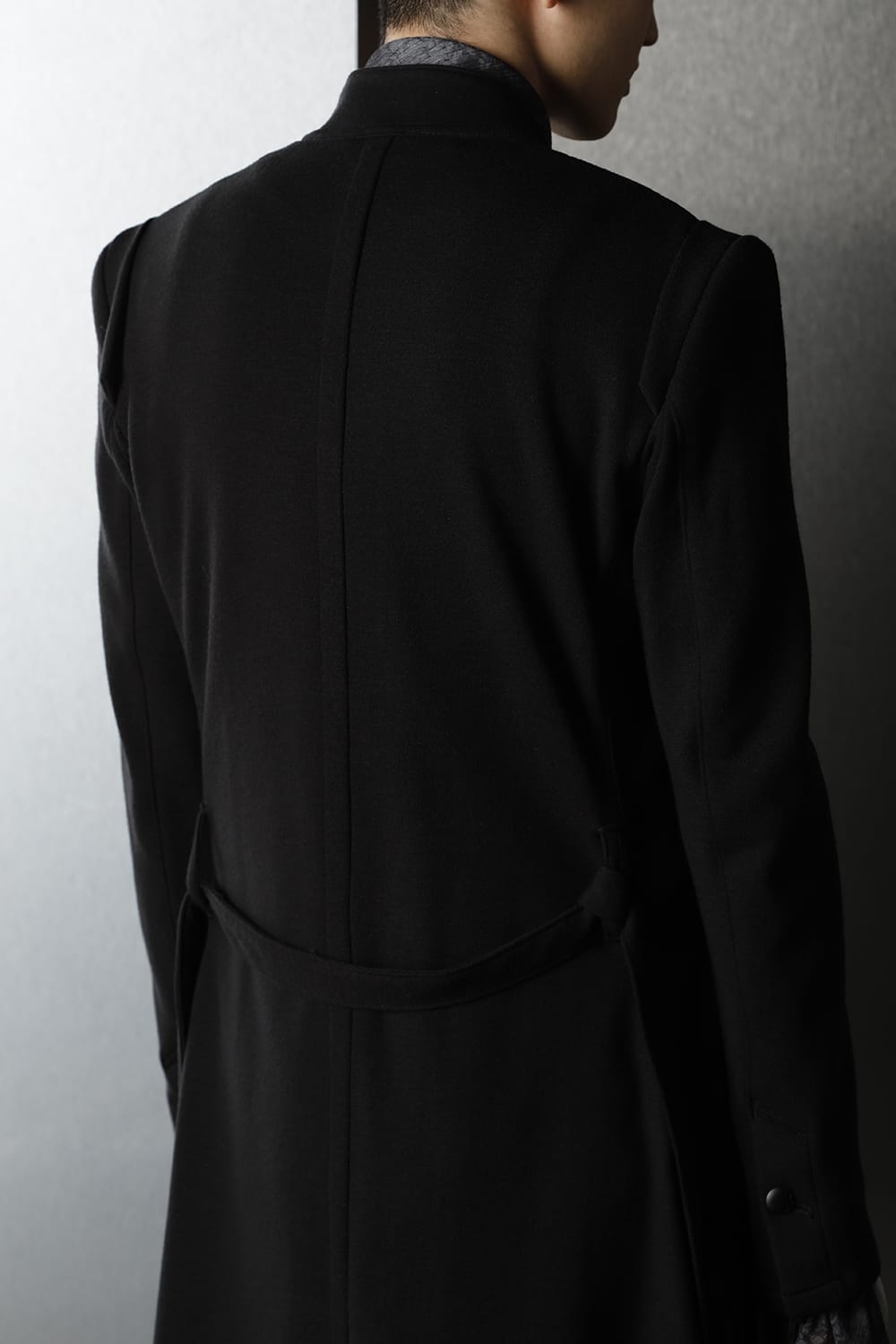 No Collar Flare Jacket Black