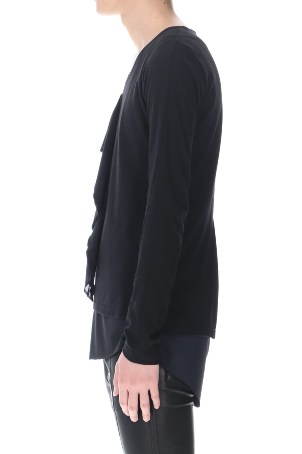 Layered Frill T-Shirts Black/Black
