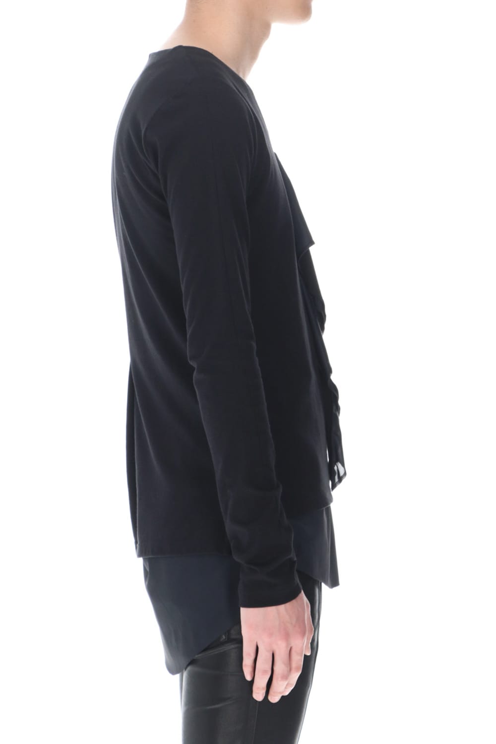 Layered Frill T-Shirts Black/Black