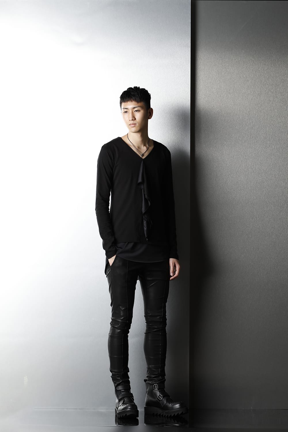 Layered Frill T-Shirts Black/Black