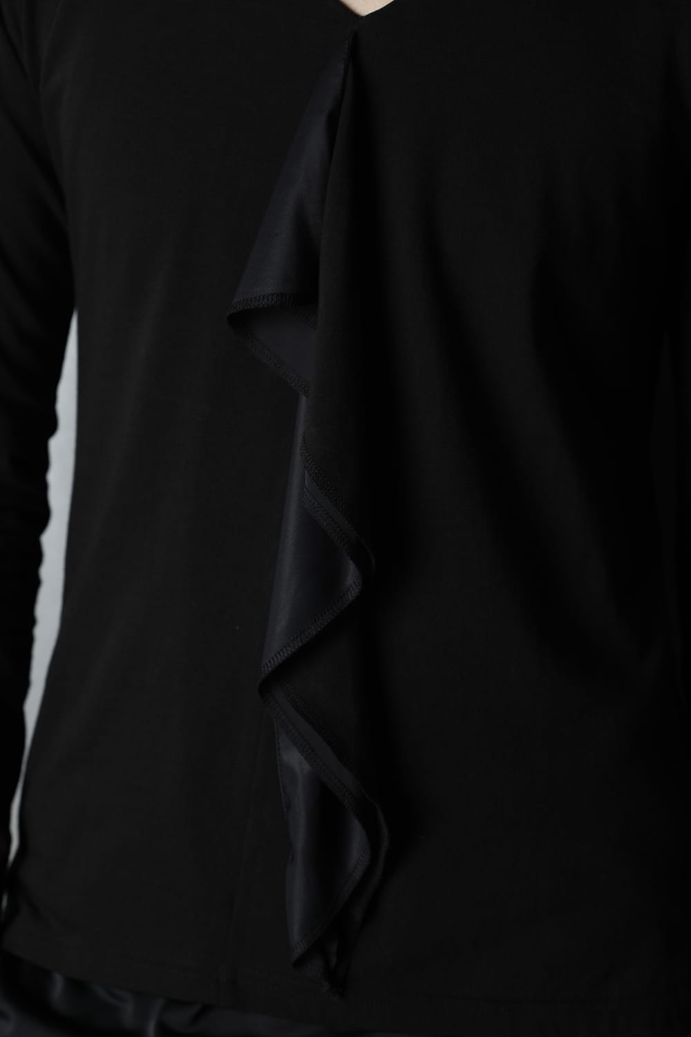 Layered Frill T-Shirts Black/Black