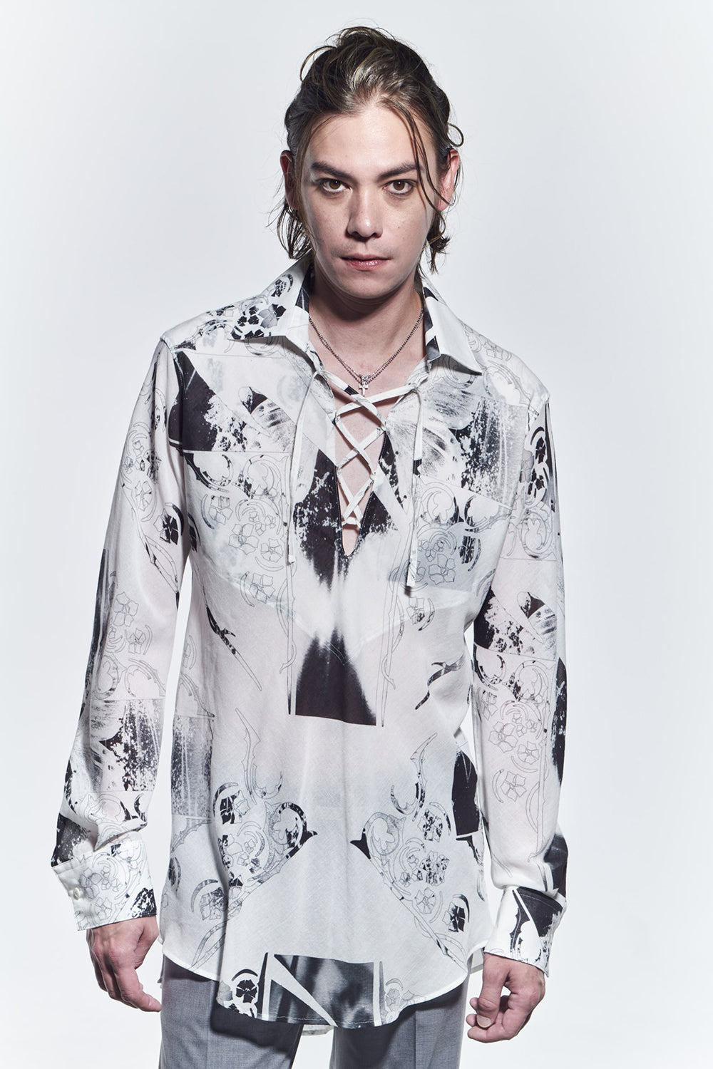 Lace Up Shirts  White