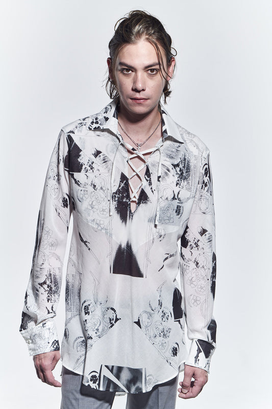 Lace Up Shirts  White