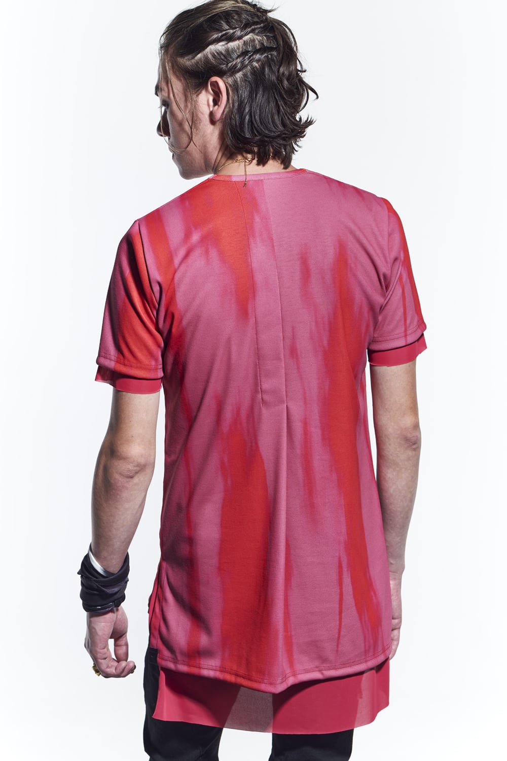 Layered V-Neck T-Shirts Pink