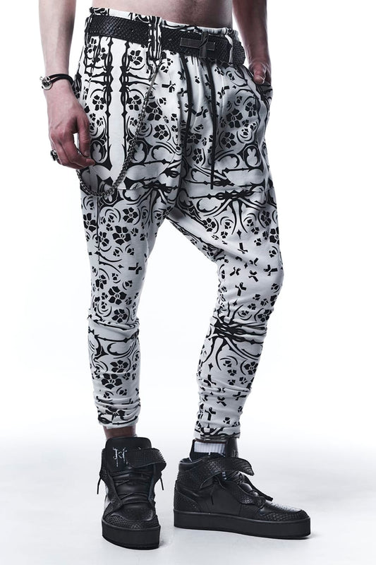 Bandana Saruel Pants White & Black