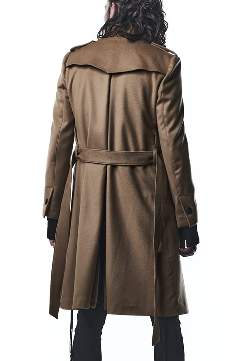 Cashmere Beaver Stand Collar Coat Camel