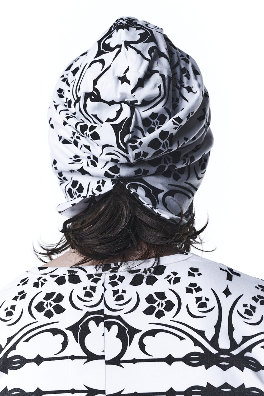 Bare jersey Bandana Cap White × Black