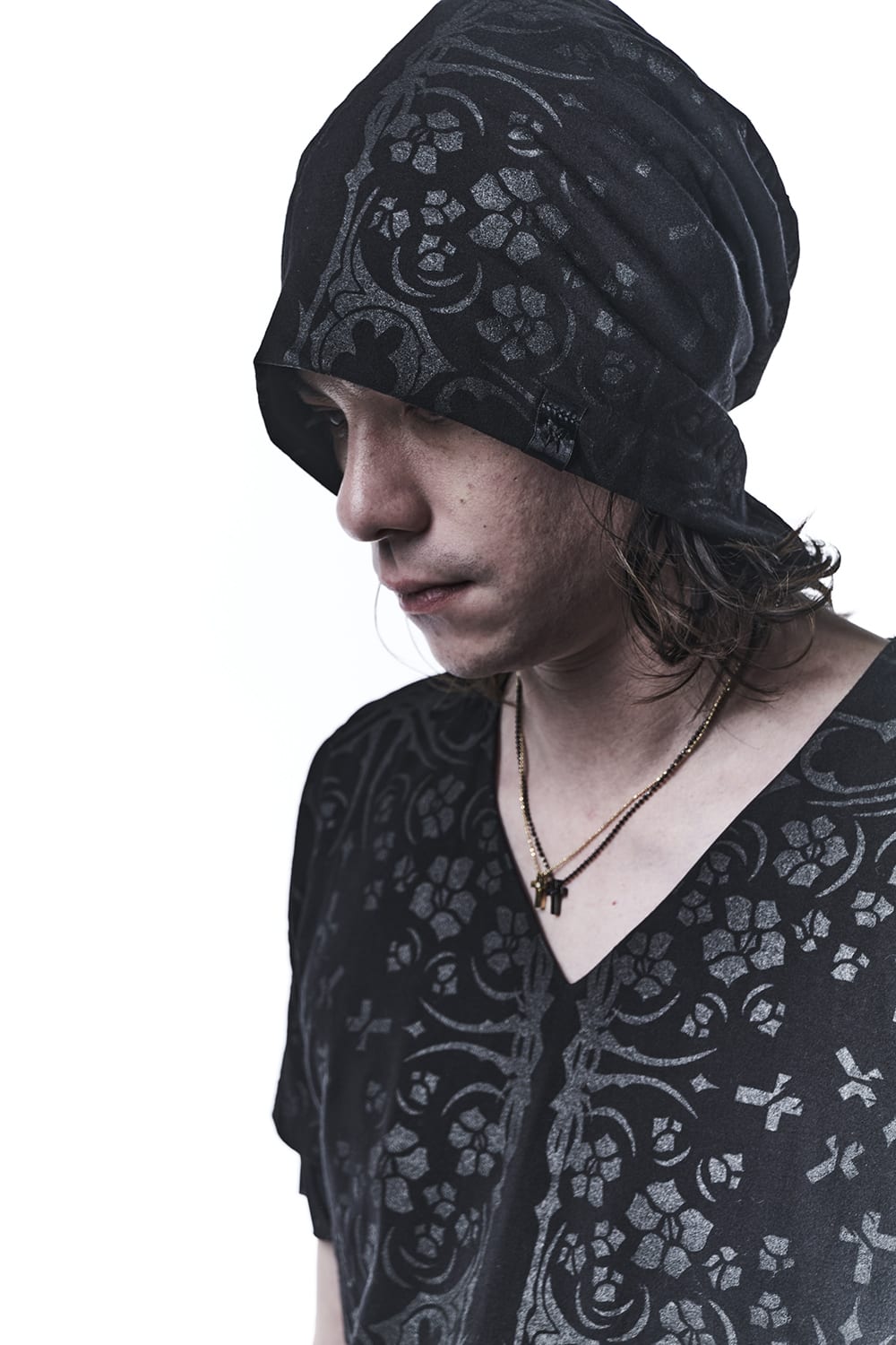 Bare jersey Bandana Cap Black × Black