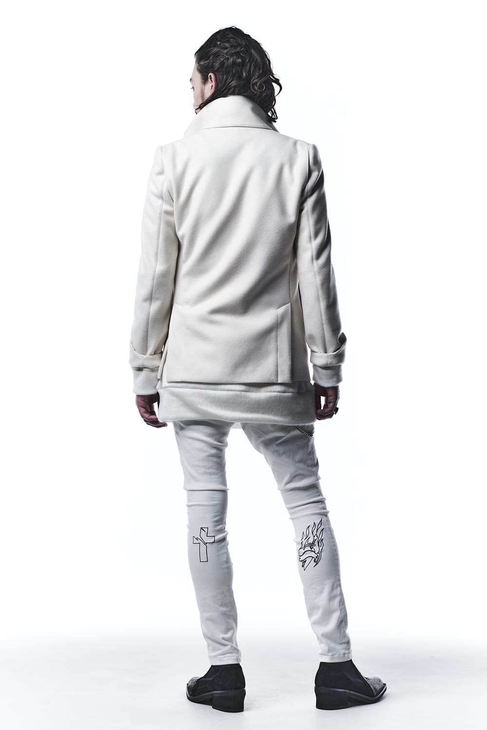 Knit Melton Napoleon Jacket Ivory