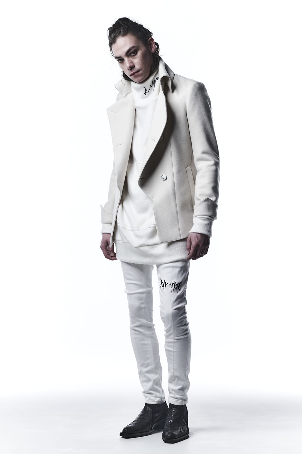 Knit Melton Napoleon Jacket Ivory