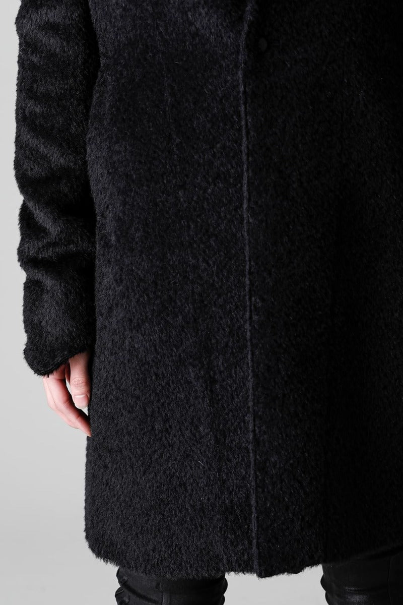 Alpaca Shaggy Single Napoleon Jacket Black