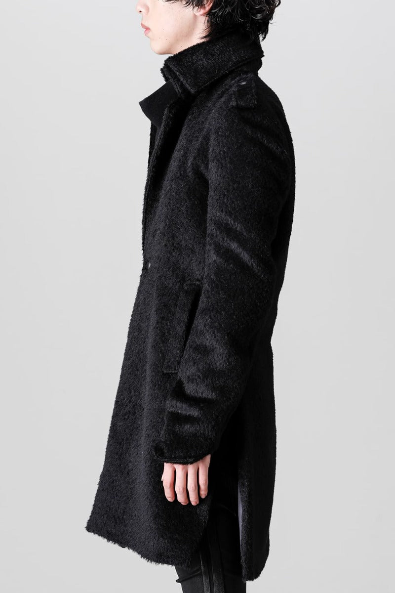 Alpaca Shaggy Single Napoleon Jacket Black