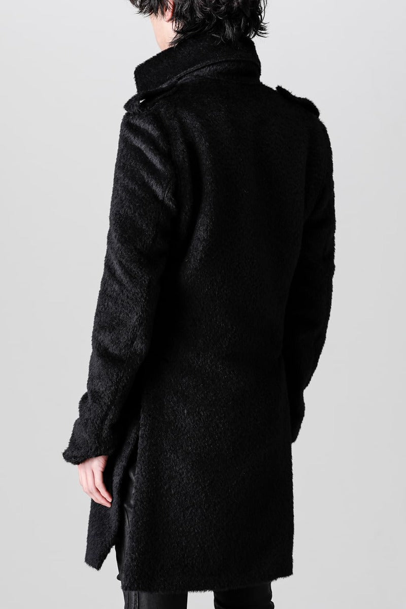 Alpaca Shaggy Single Napoleon Jacket Black