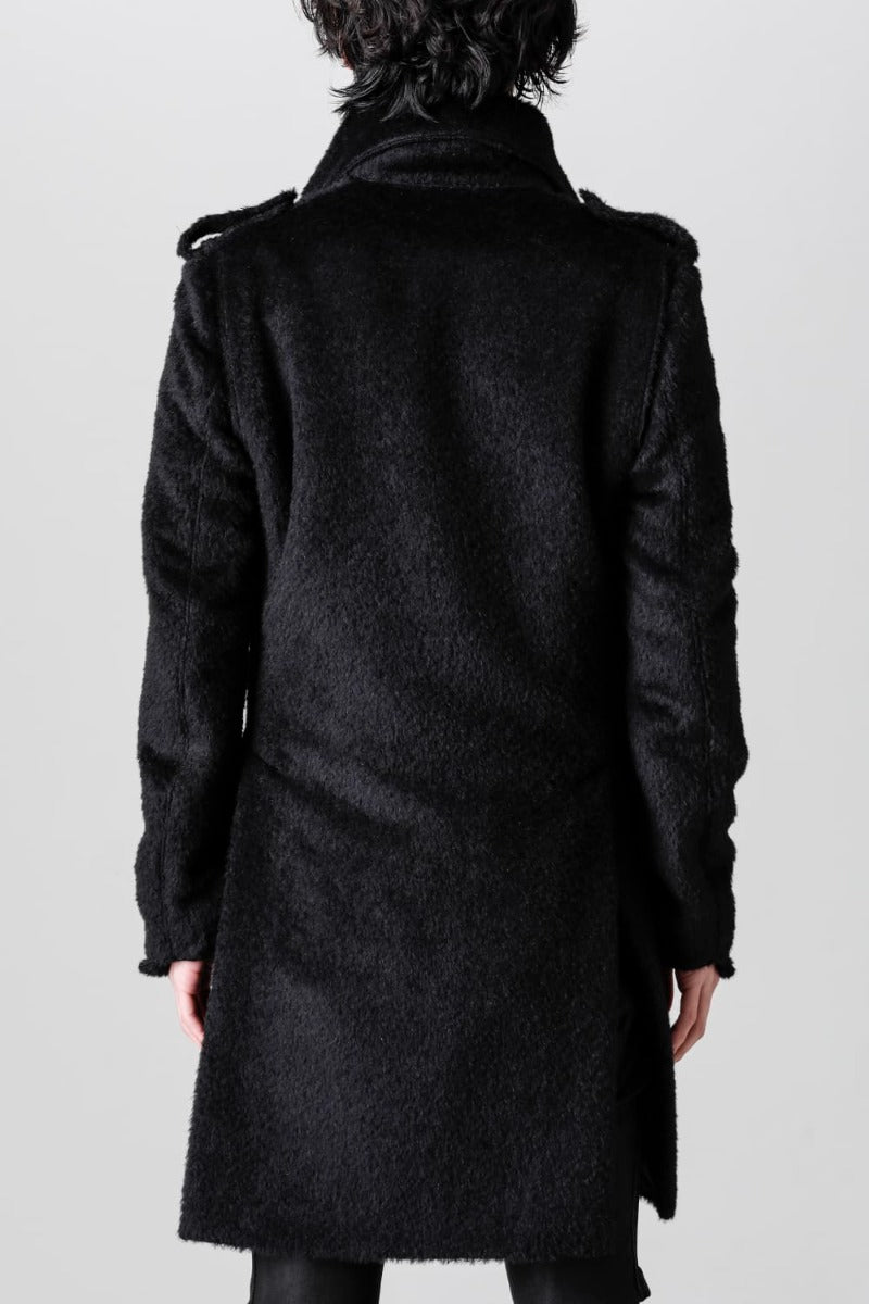 Alpaca Shaggy Single Napoleon Jacket Black