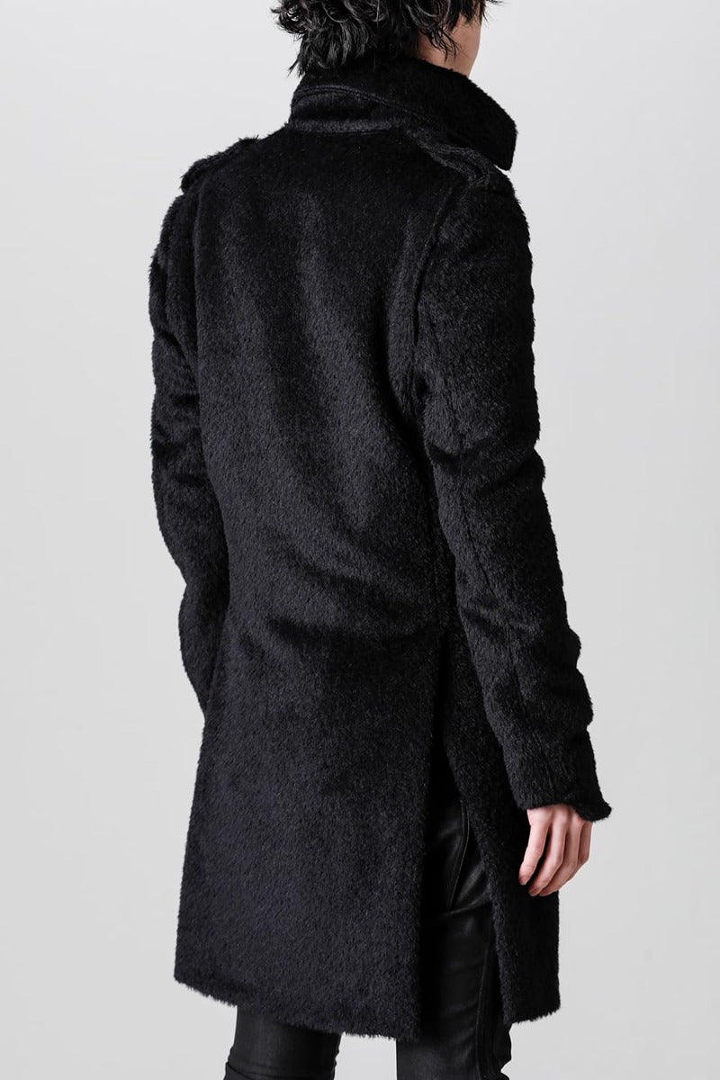 Alpaca Shaggy Single Napoleon Jacket Black