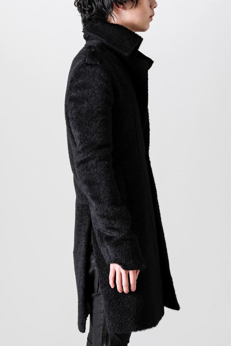 Alpaca Shaggy Single Napoleon Jacket Black