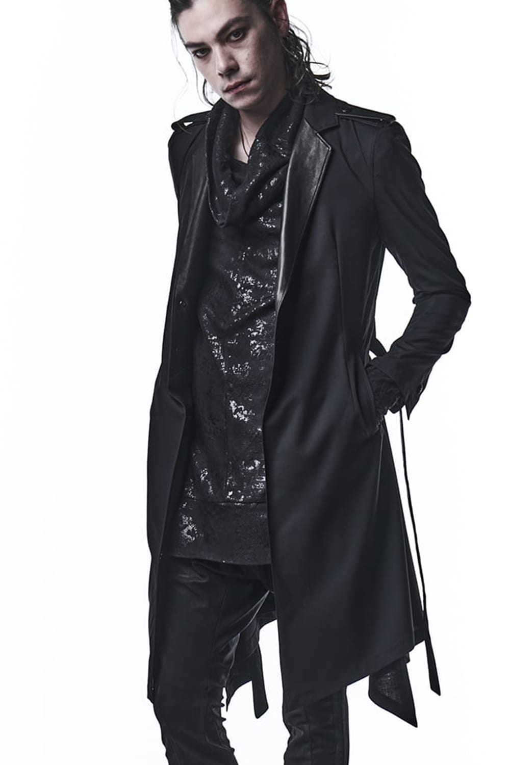 Leather Combi Flare Jacket