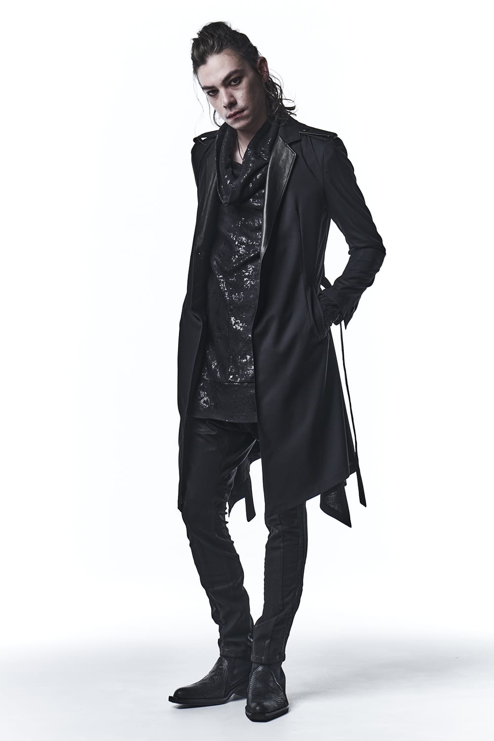 Leather Combi Flare Jacket