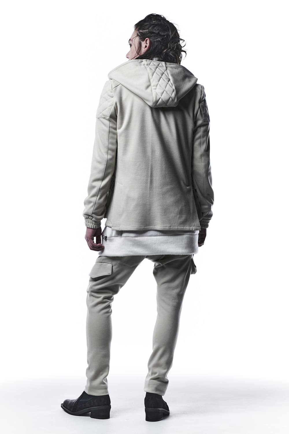 Punch Roma Jersey Quilt Hoodie Jacket Beige